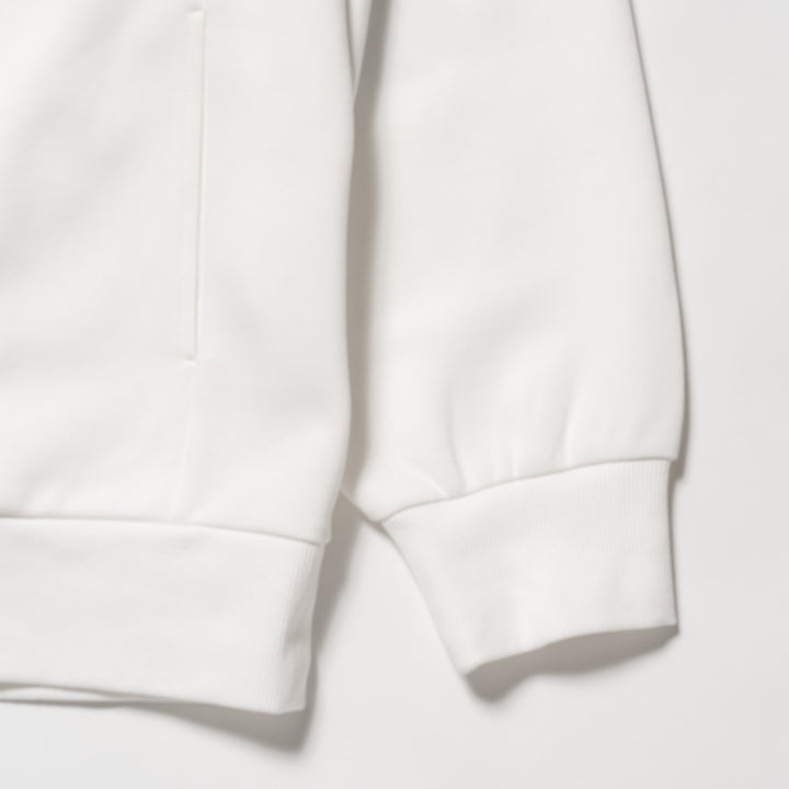 HALF ZIP SWEAT PO, WHITE