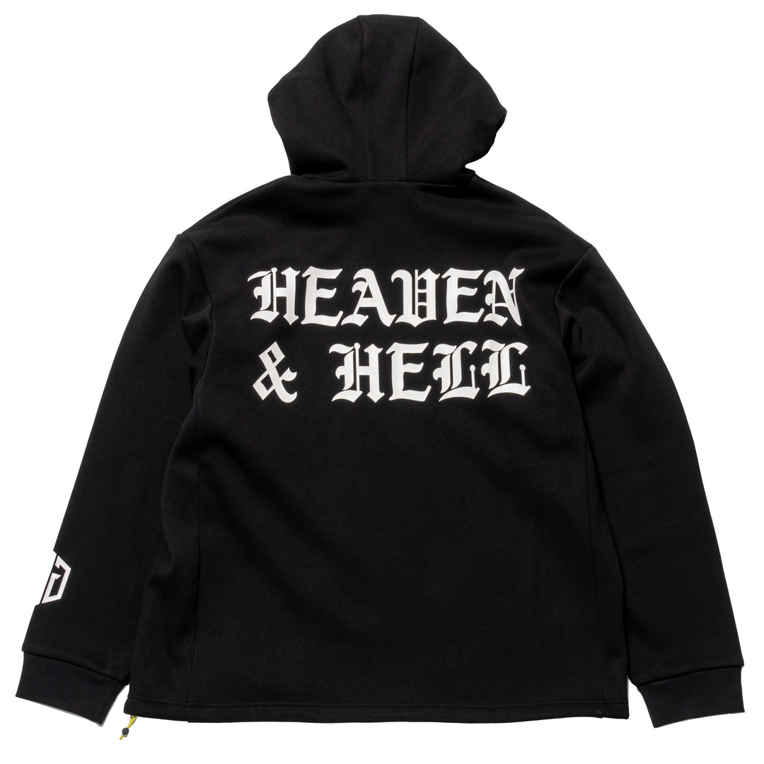 HI NECK HOODIE, BLACK