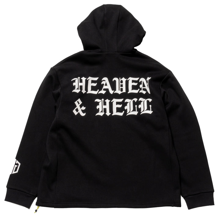 HI NECK HOODIE, BLACK
