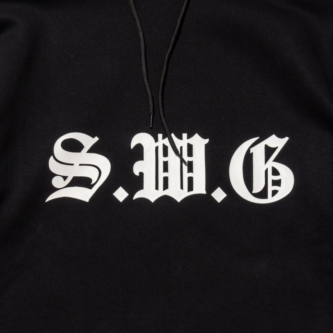 HI NECK HOODIE, BLACK