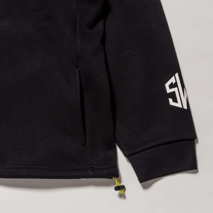 HI NECK HOODIE, BLACK
