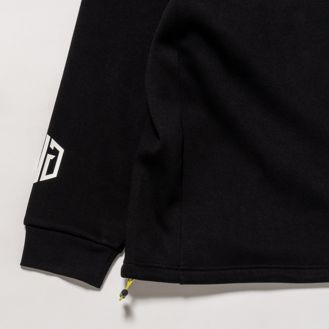 HI NECK HOODIE, BLACK