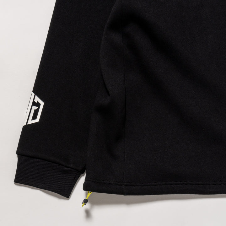 HI NECK HOODIE, BLACK