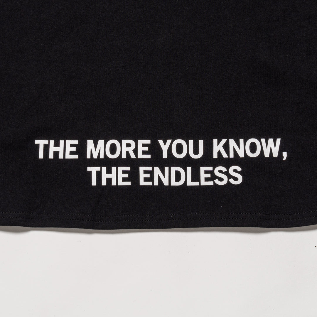 HI NECK LONG TEE, BLACK