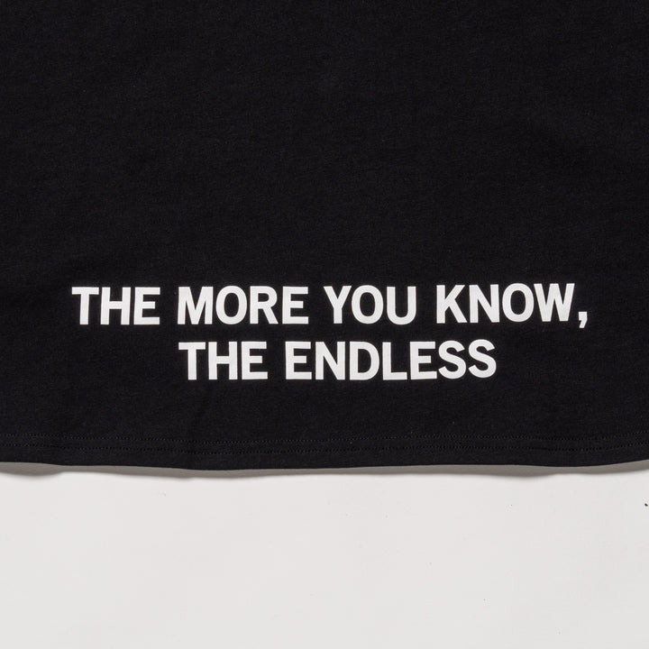 HI NECK LONG TEE, BLACK