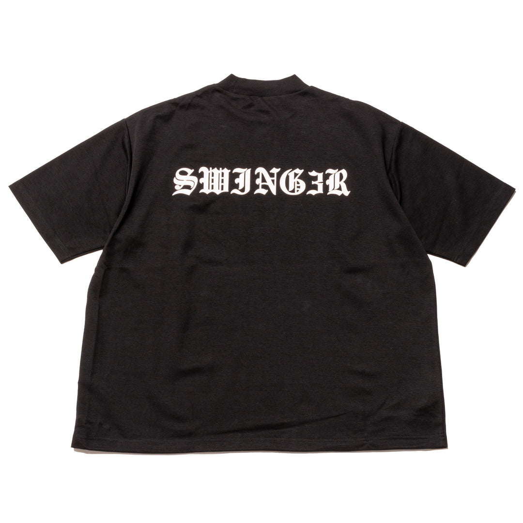 LIGHTNING MOCKNECK TEE, BLACK