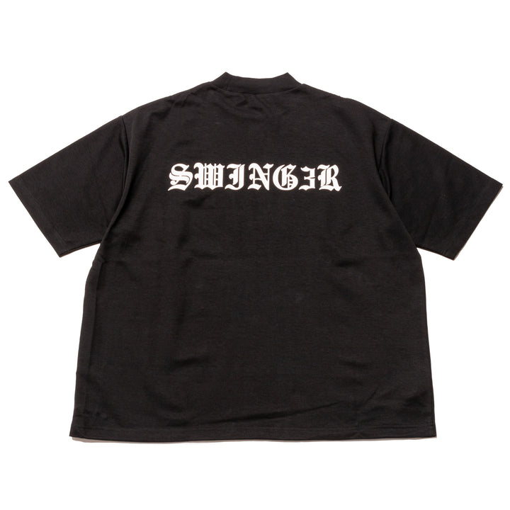 LIGHTNING MOCKNECK TEE, BLACK