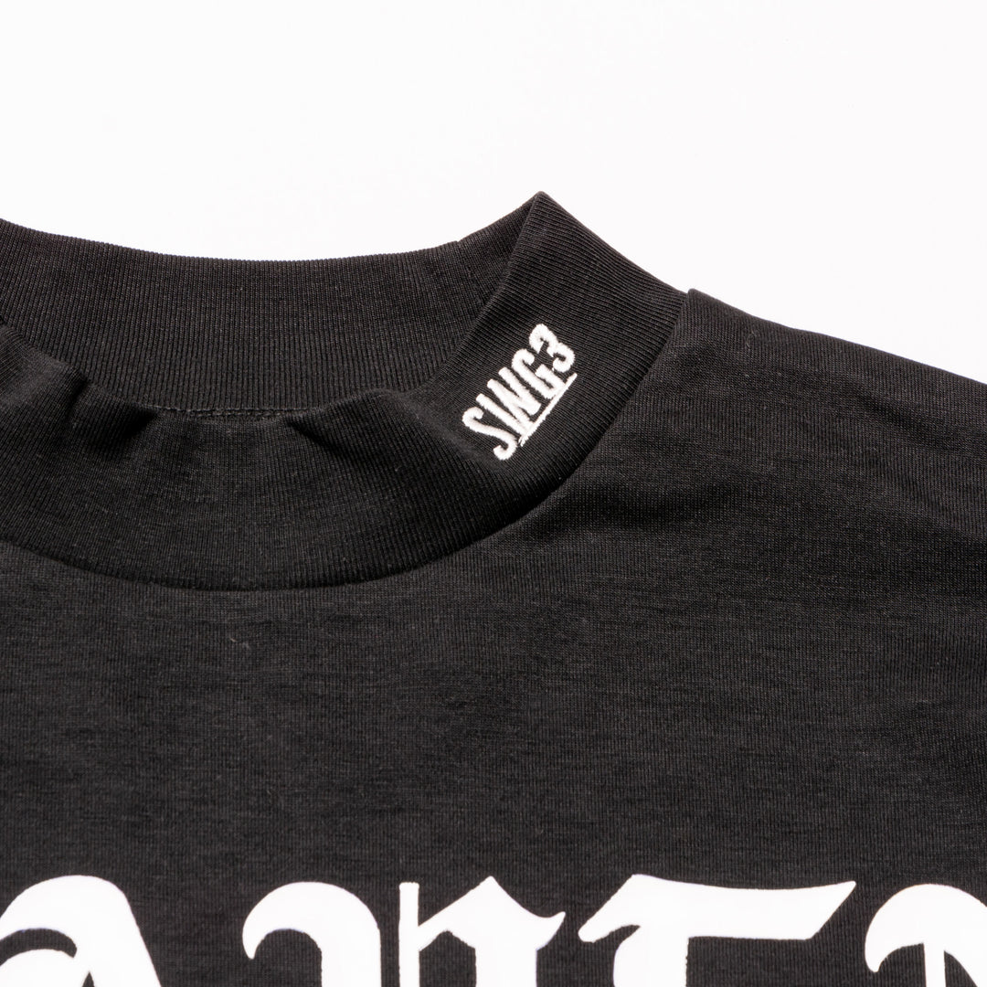 LIGHTNING MOCKNECK TEE, BLACK
