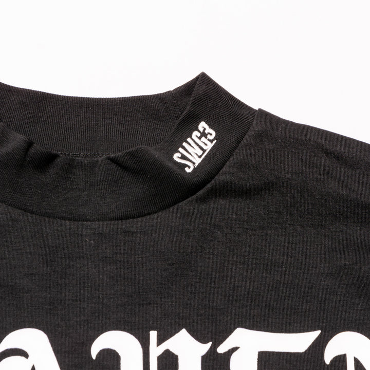 LIGHTNING MOCKNECK TEE, BLACK
