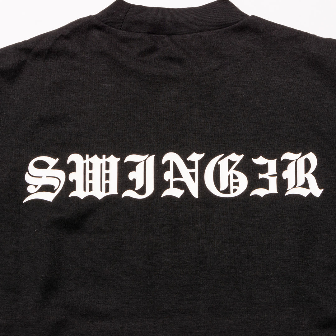 LIGHTNING MOCKNECK TEE, BLACK