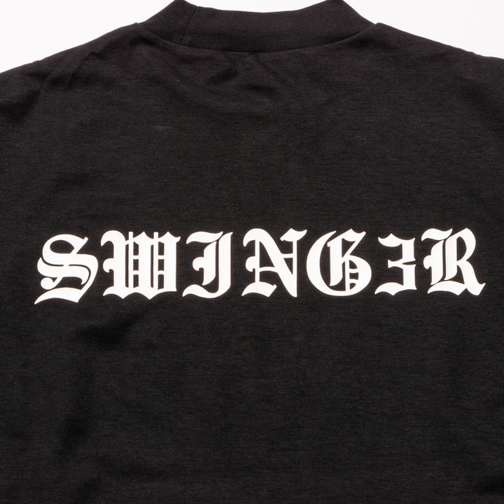 LIGHTNING MOCKNECK TEE, BLACK