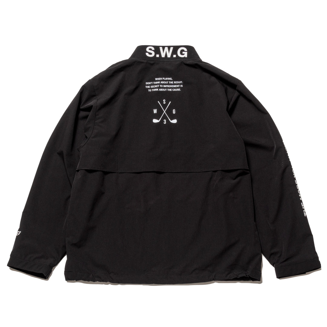 STRETCH NYLON JK, BLACK