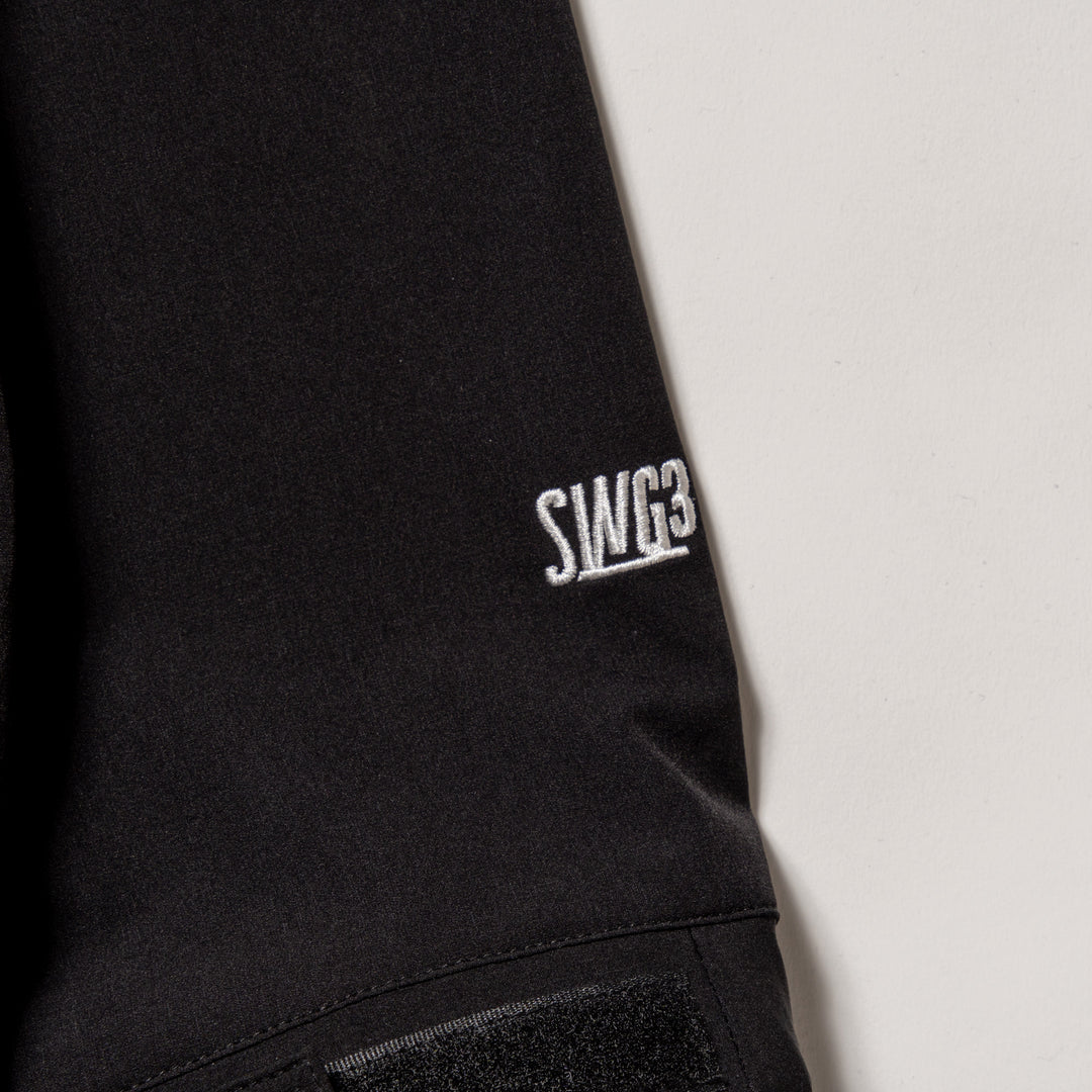 STRETCH NYLON JK, BLACK
