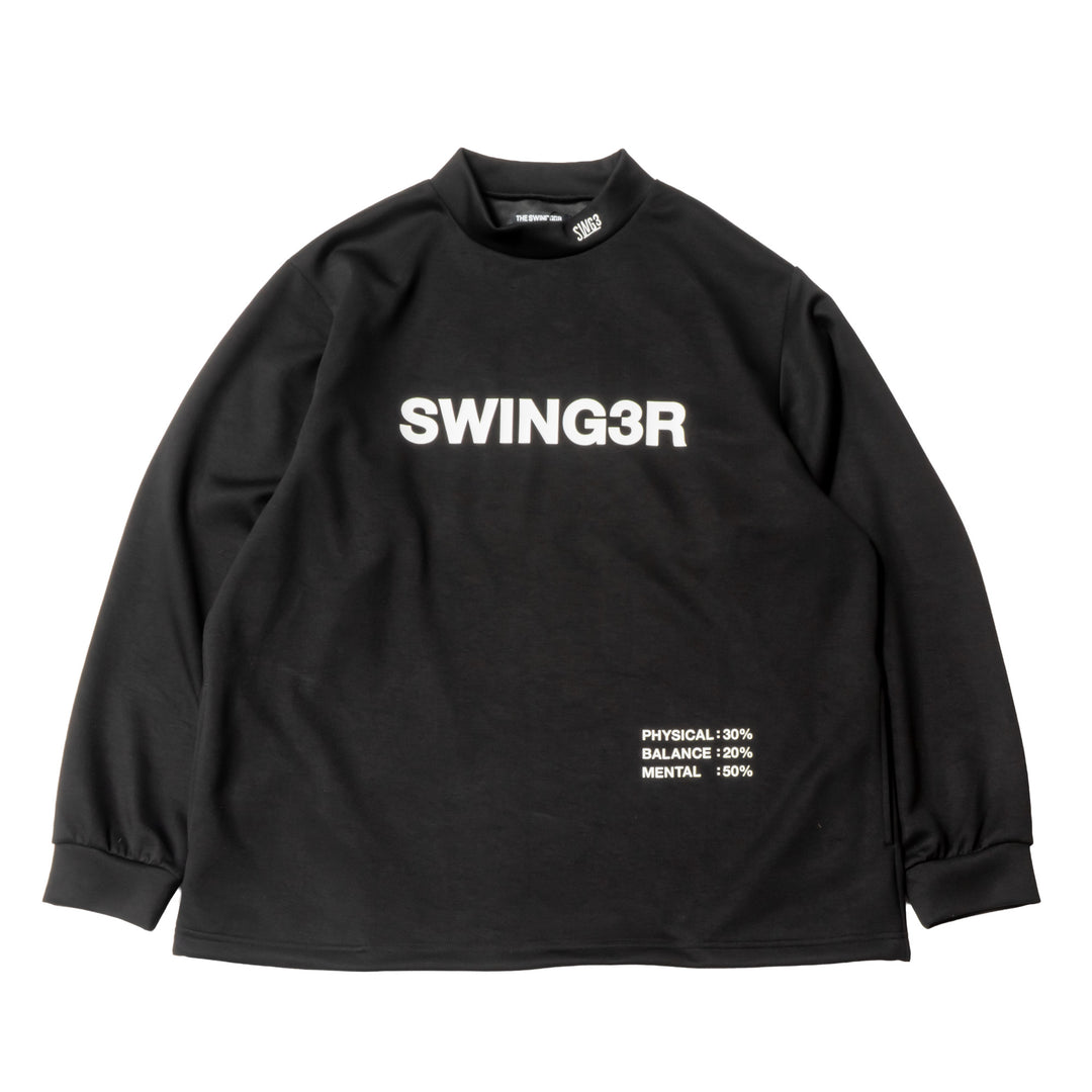 SWG3 MOCK NECK L/TEE, BLACK