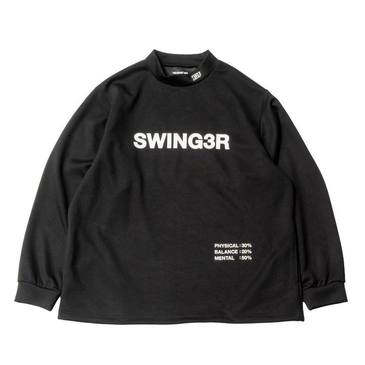 SWG3 MOCK NECK L/TEE, BLACK