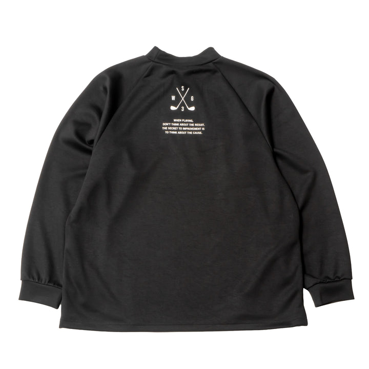SWG3 MOCK NECK L/TEE, BLACK