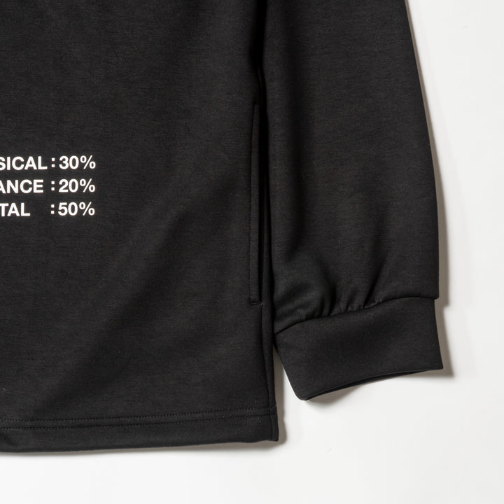 SWG3 MOCK NECK L/TEE, BLACK