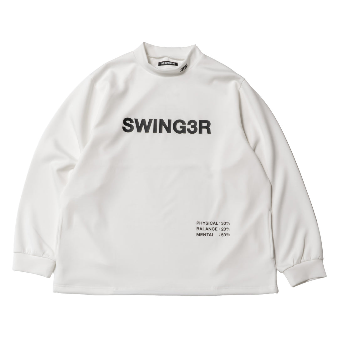 SWG3 MOCK NECK L/TEE, WHITE