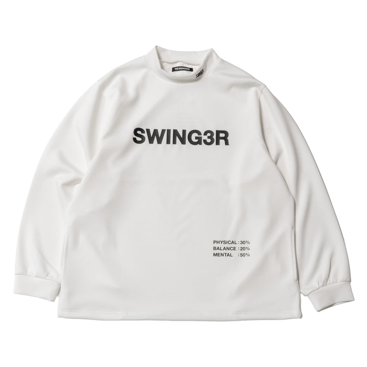 SWG3 MOCK NECK L/TEE, WHITE