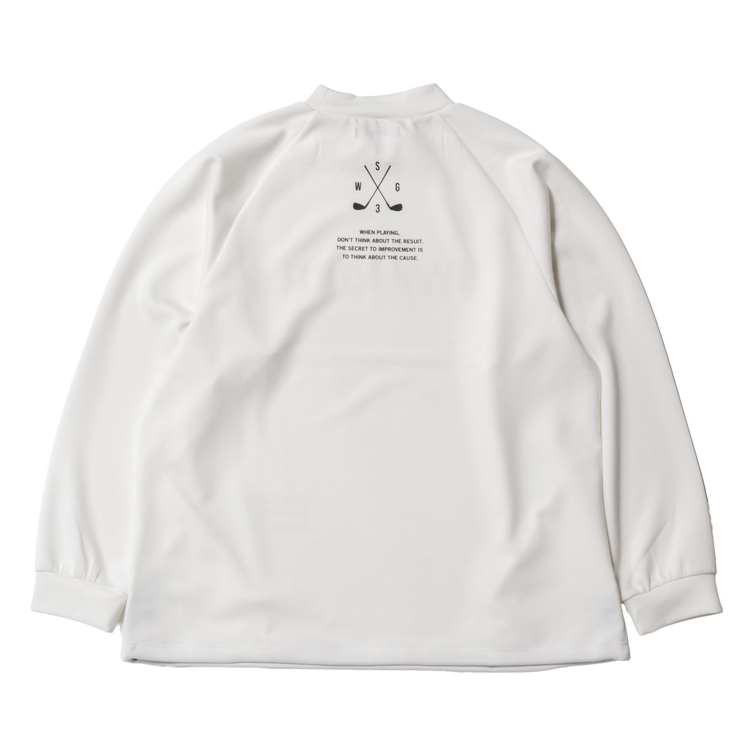 SWG3 MOCK NECK L/TEE, WHITE
