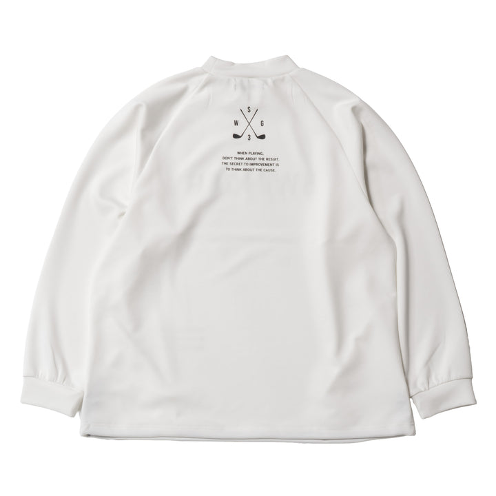 SWG3 MOCK NECK L/TEE, WHITE