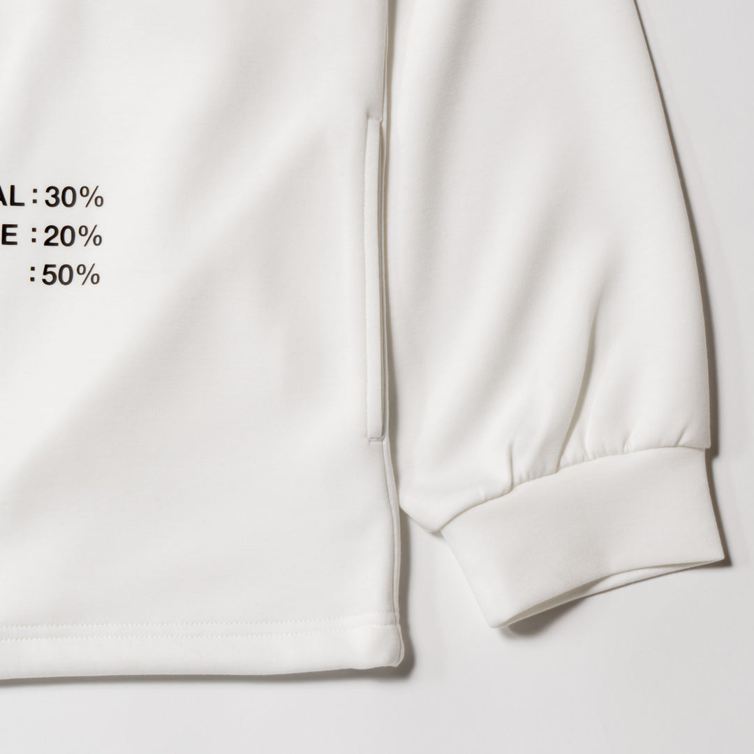 SWG3 MOCK NECK L/TEE, WHITE