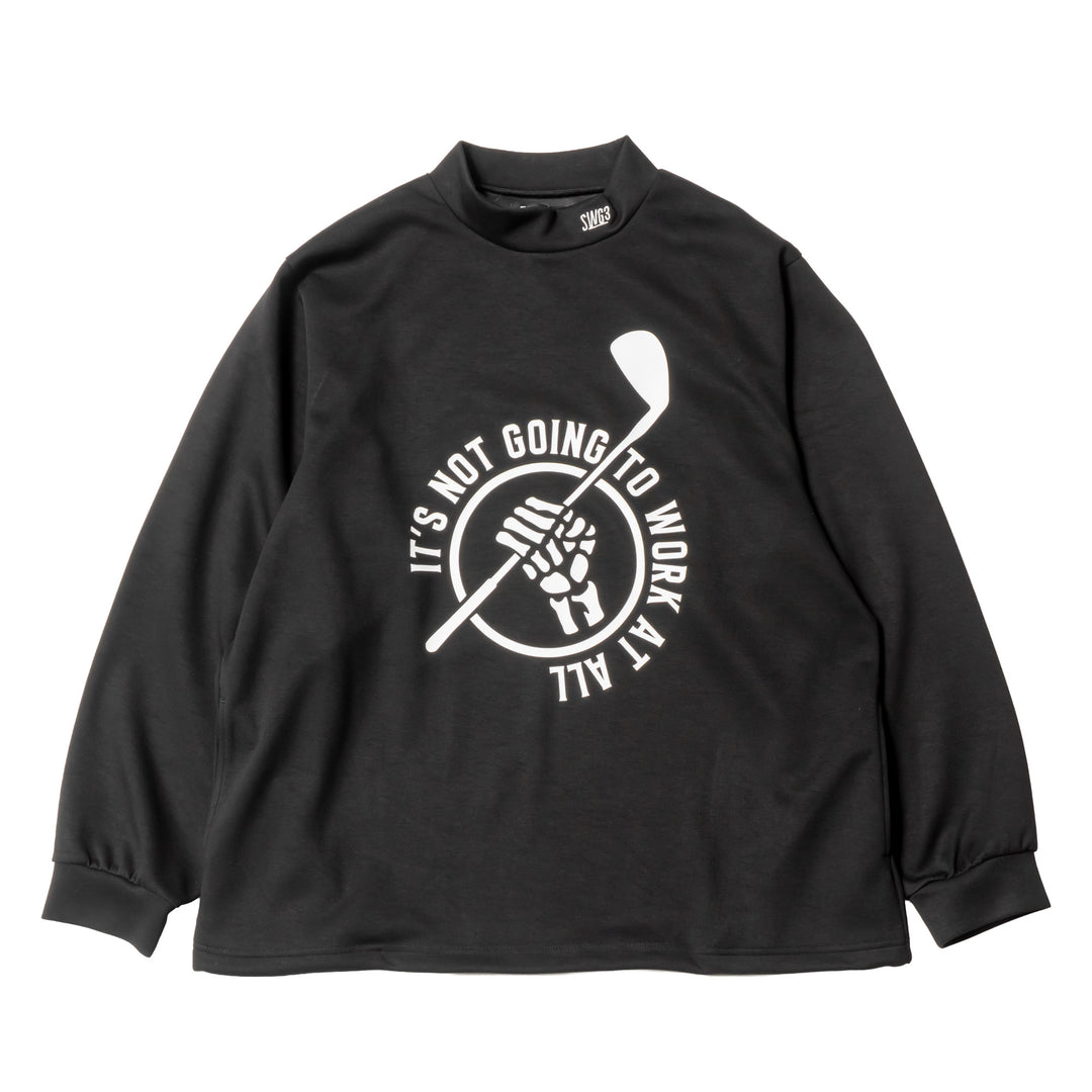 RETRY CLUB MOCK NECK L/TEE, BLACK