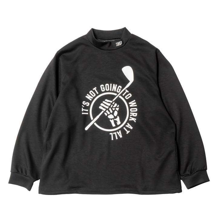 RETRY CLUB MOCK NECK L/TEE, BLACK