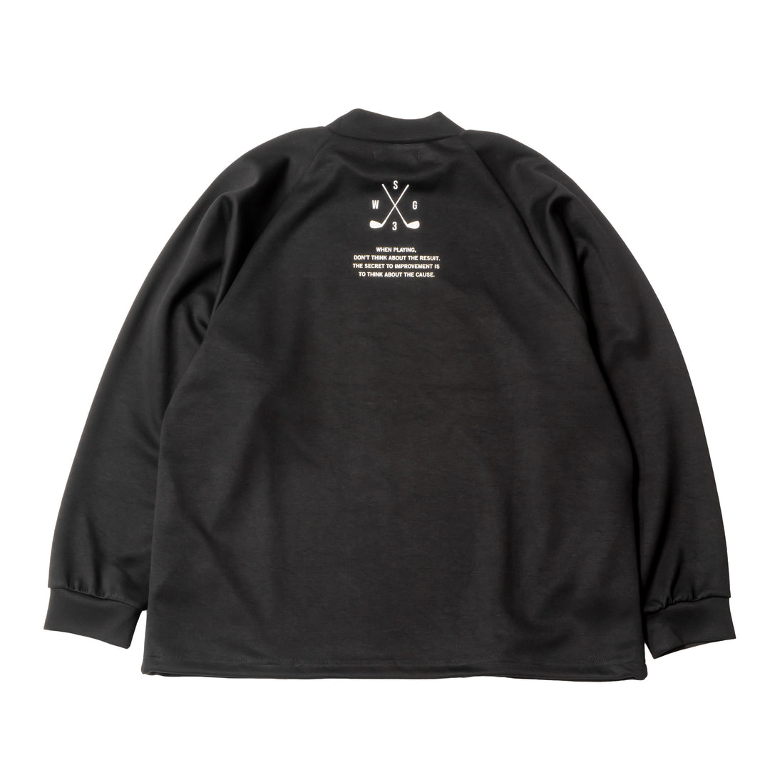 RETRY CLUB MOCK NECK L/TEE, BLACK