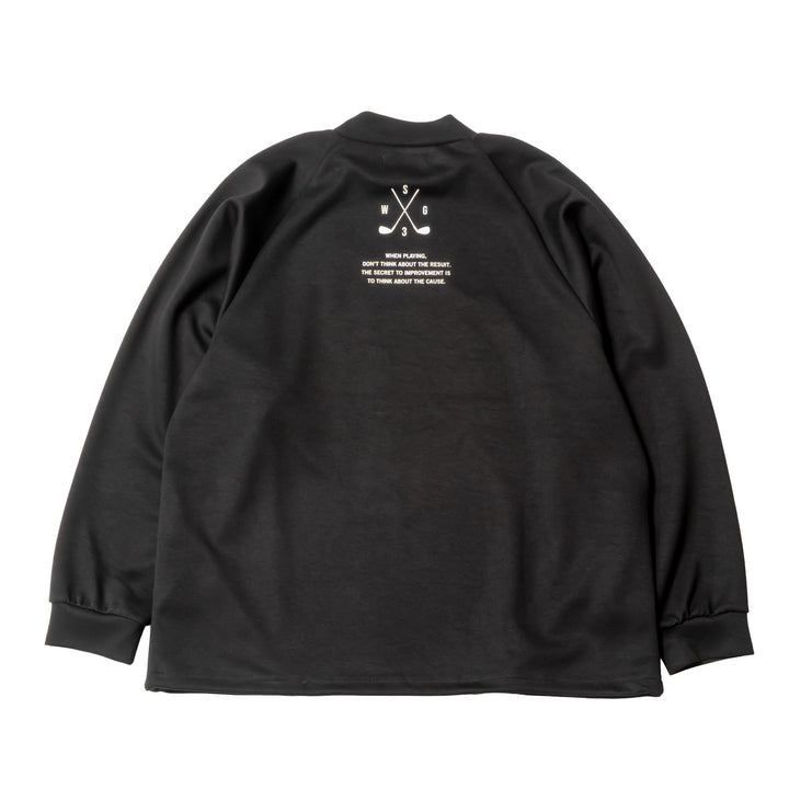 RETRY CLUB MOCK NECK L/TEE, BLACK