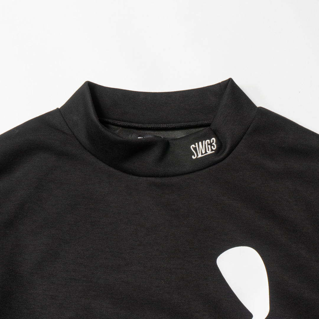 RETRY CLUB MOCK NECK L/TEE, BLACK