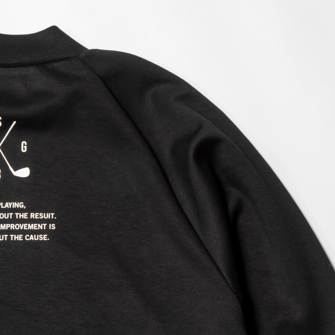 RETRY CLUB MOCK NECK L/TEE, BLACK