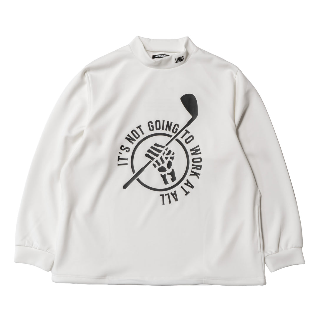 RETRY CLUB MOCK NECK L/TEE, WHITE