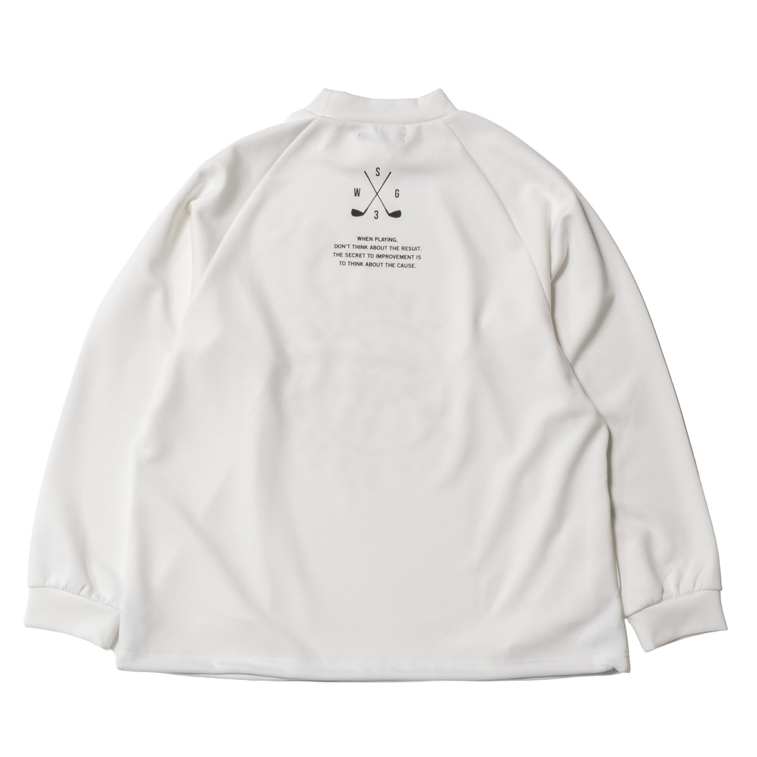 RETRY CLUB MOCK NECK L/TEE, WHITE