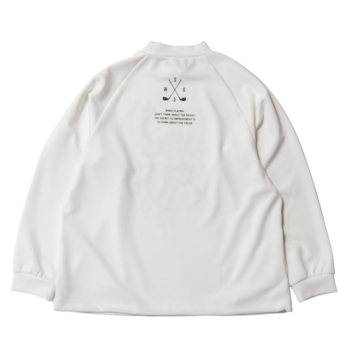 RETRY CLUB MOCK NECK L/TEE, WHITE