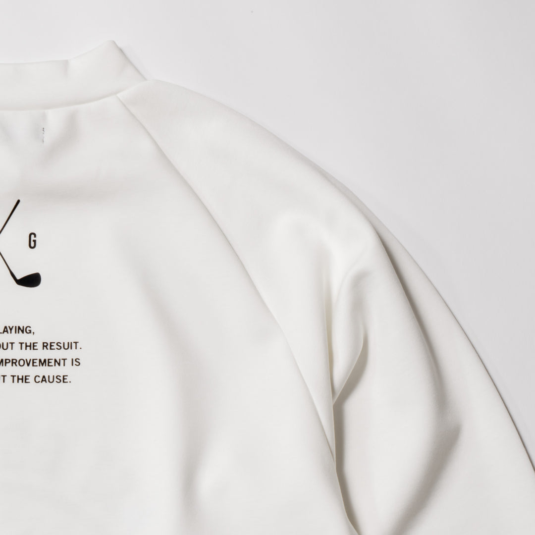 RETRY CLUB MOCK NECK L/TEE, WHITE