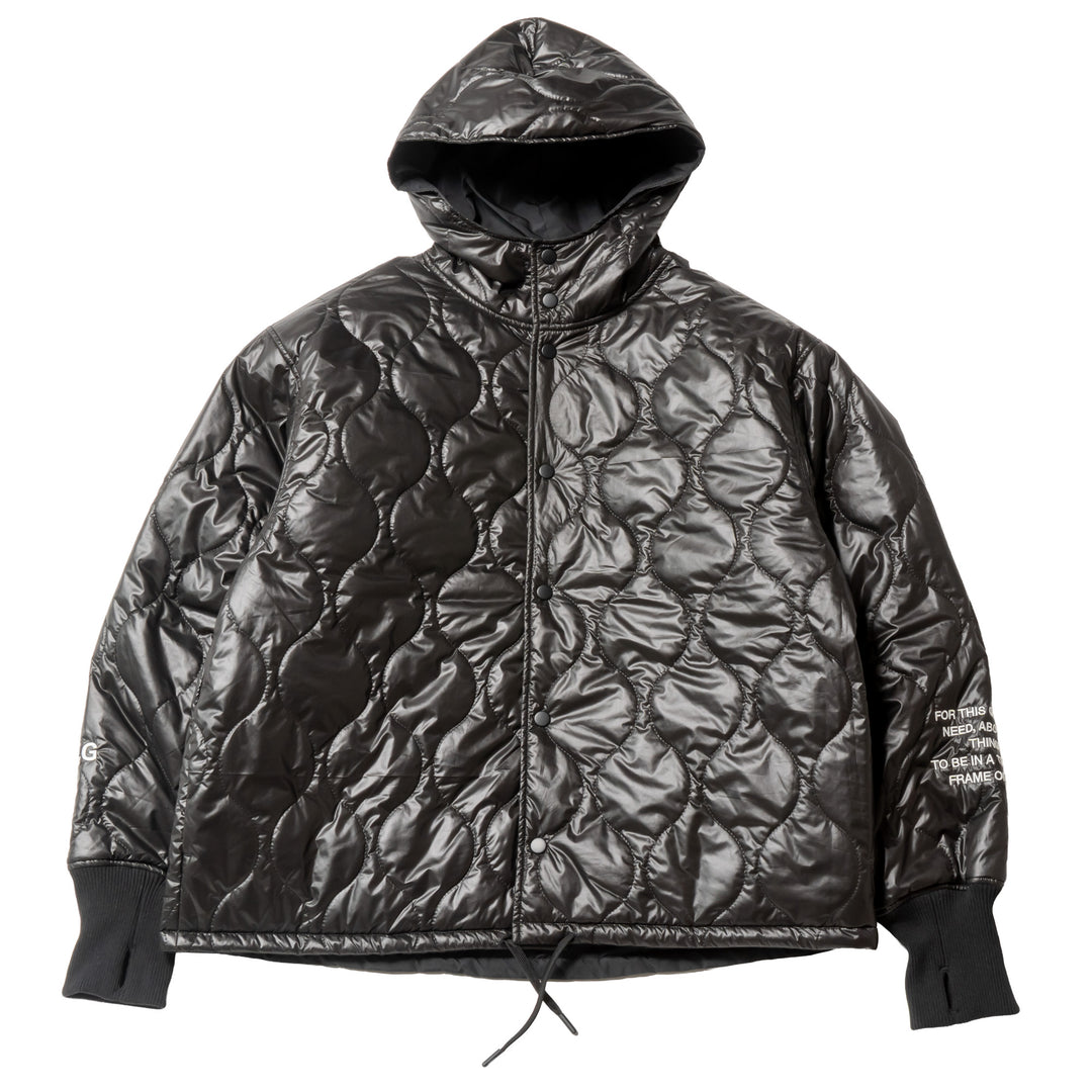 NYLON REVERSIBLE HOOD JACKET, BLACKxBLACK