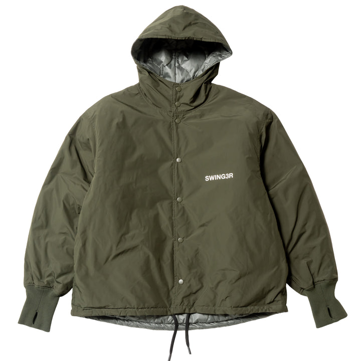 NYLON REVERSIBLE HOOD JACKET, KHAKIxGRAY