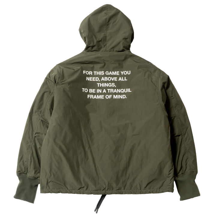 NYLON REVERSIBLE HOOD JACKET, KHAKIxGRAY