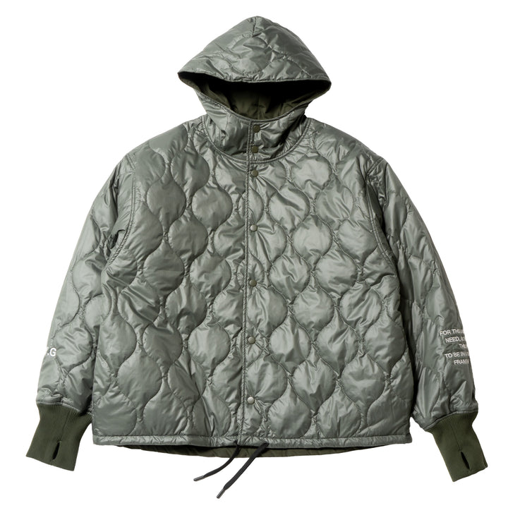 NYLON REVERSIBLE HOOD JACKET, KHAKIxGRAY