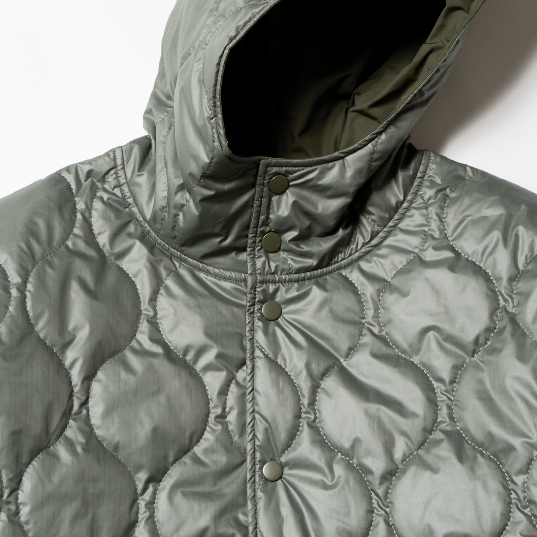 NYLON REVERSIBLE HOOD JACKET, KHAKIxGRAY