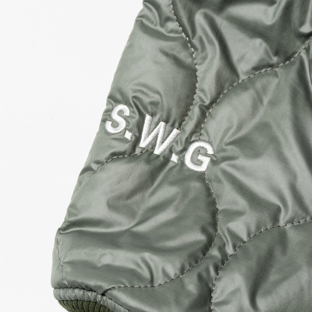 NYLON REVERSIBLE HOOD JACKET, KHAKIxGRAY