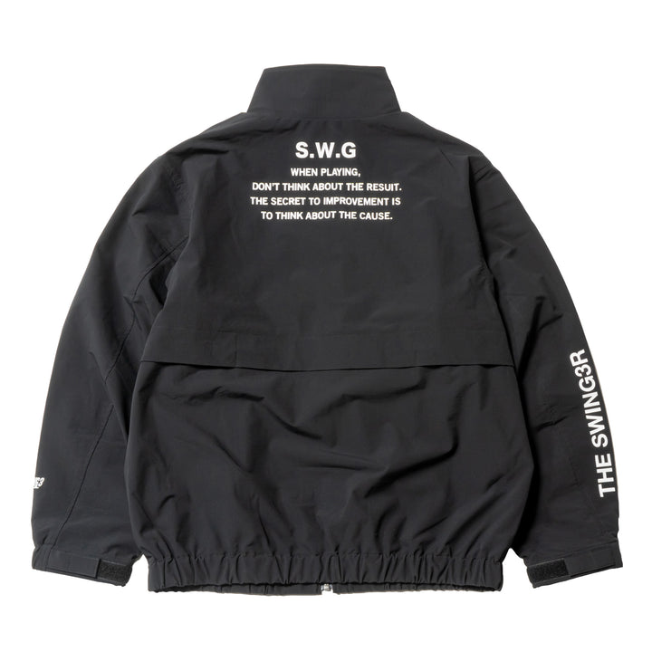 NYLON TRACK JACKET, BLACK