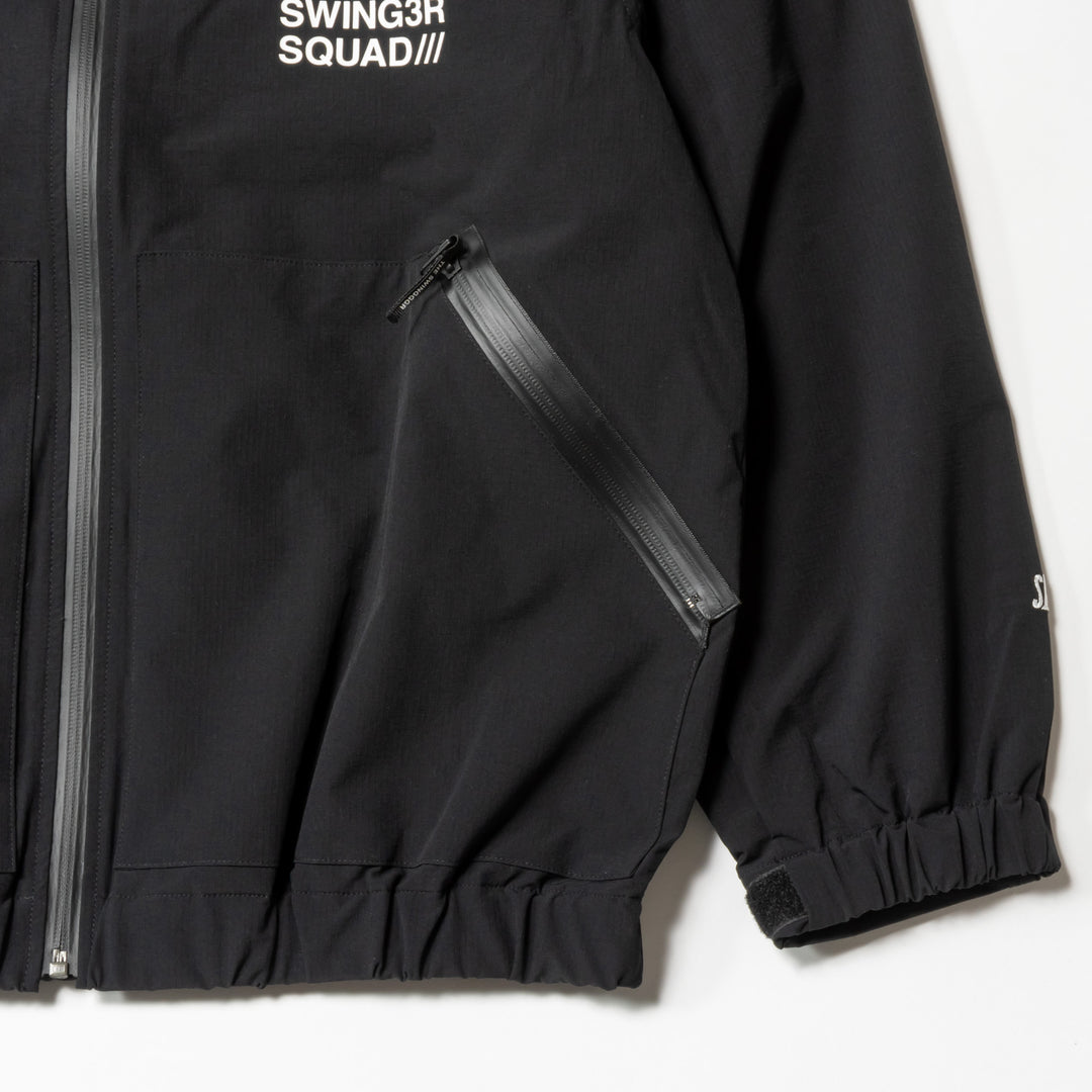 NYLON TRACK JACKET, BLACK
