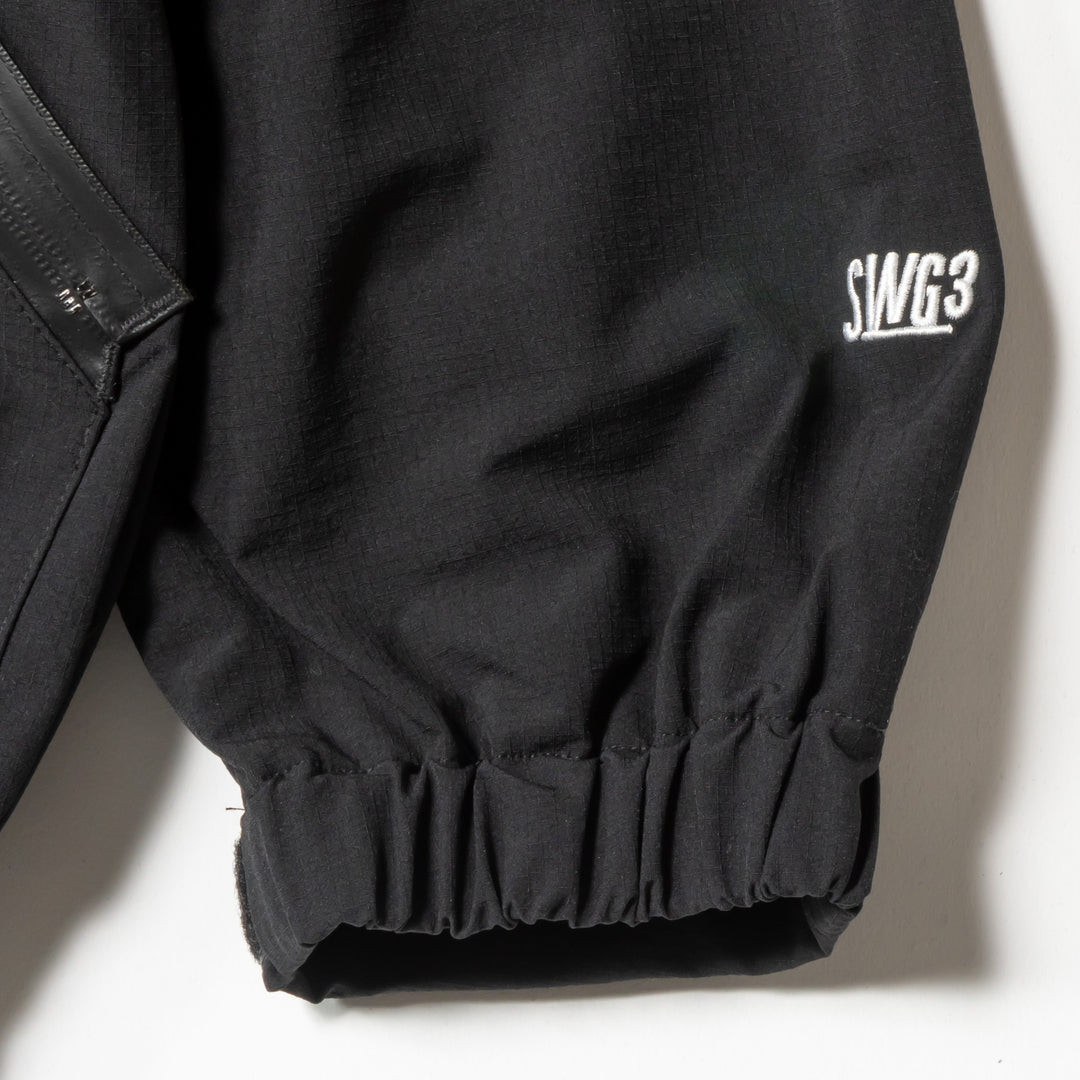 NYLON TRACK JACKET, BLACK