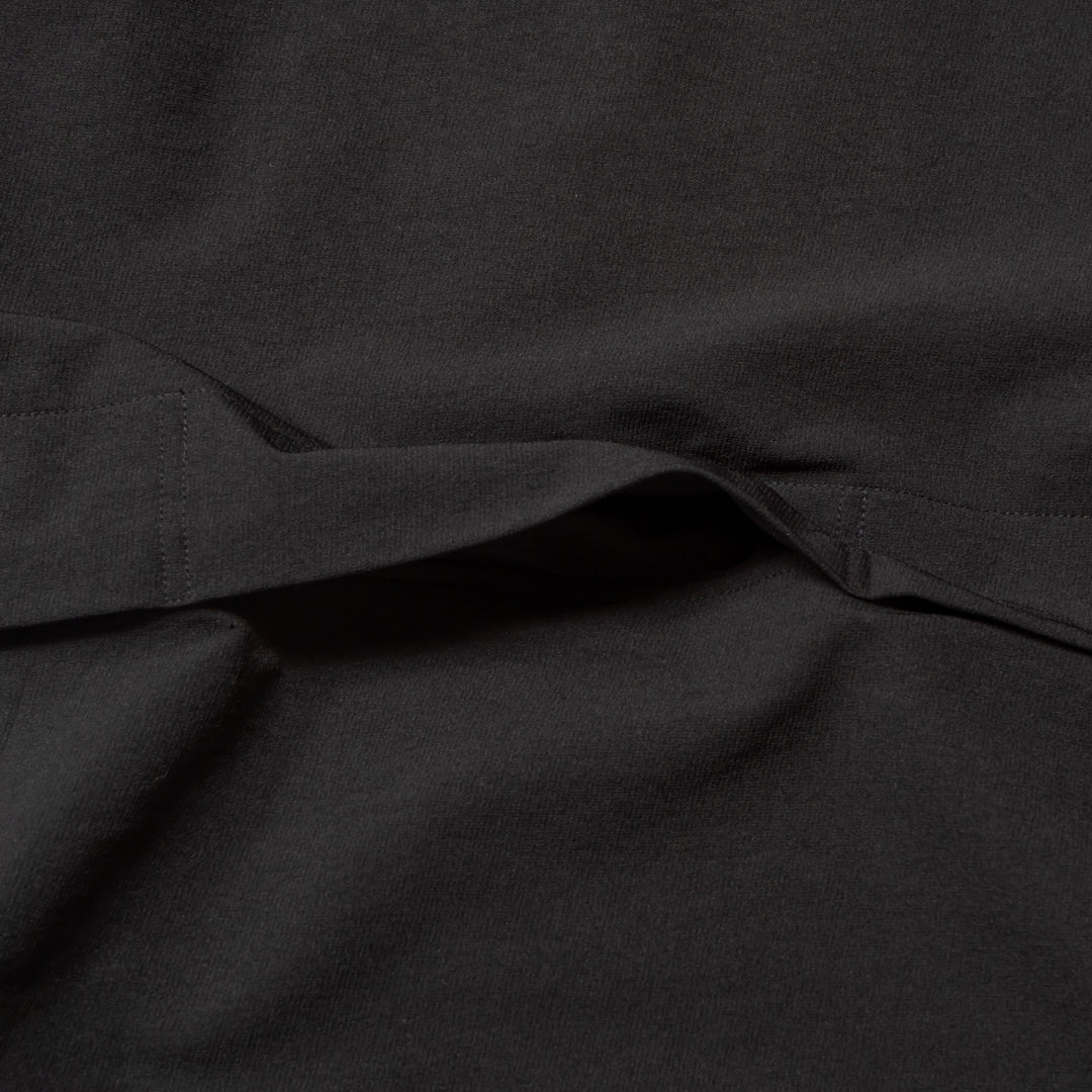 STRETCH NYLON STAND ZIP TOP, BLACK
