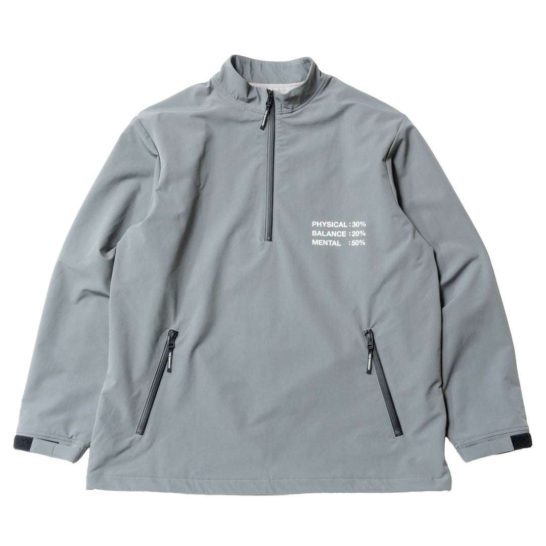 STRETCH NYLON STAND ZIP TOP, L.GRAY