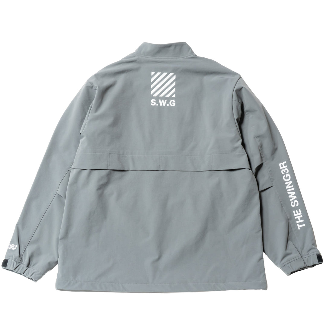STRETCH NYLON STAND ZIP TOP, L.GRAY