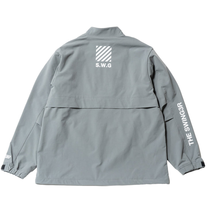 STRETCH NYLON STAND ZIP TOP, L.GRAY