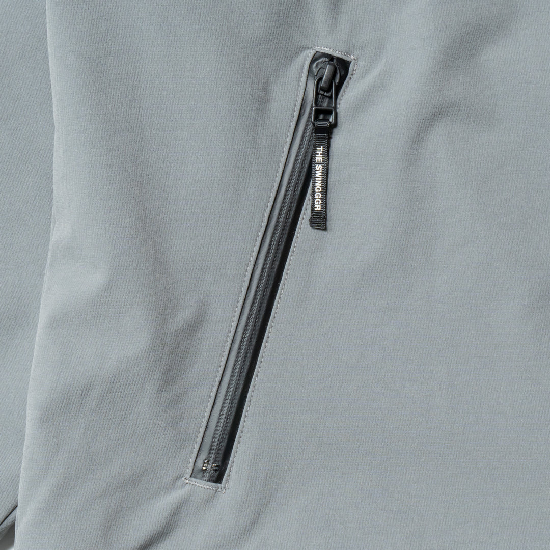 STRETCH NYLON STAND ZIP TOP, L.GRAY